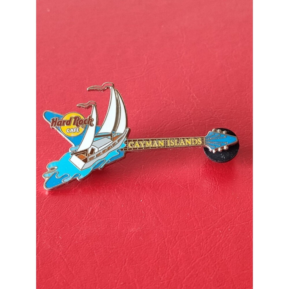 Limited Edition Hard Rock Cafe Cayman Islands Flying V Guitar Sailboat Pin